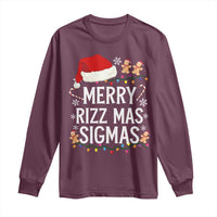 Funny Santa Rizz Christmas Long Sleeve Shirt Merry Rizzmas Sigmas