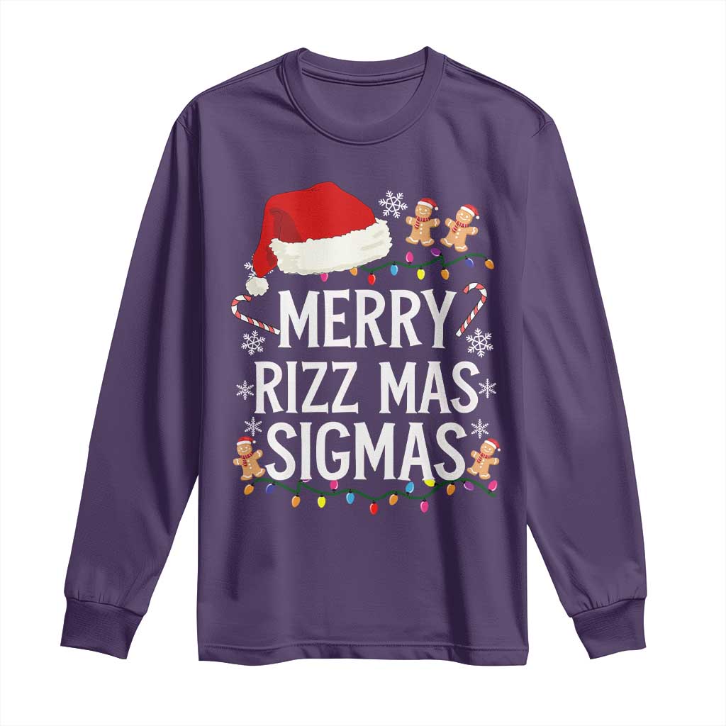 Funny Santa Rizz Christmas Long Sleeve Shirt Merry Rizzmas Sigmas