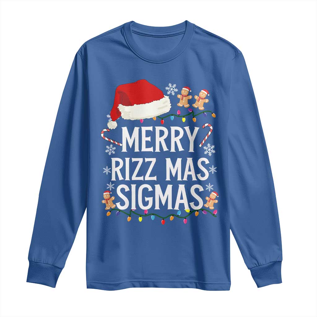 Funny Santa Rizz Christmas Long Sleeve Shirt Merry Rizzmas Sigmas