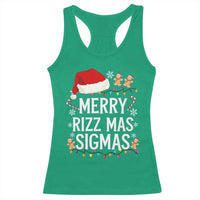 Funny Santa Rizz Christmas Racerback Tank Top Merry Rizzmas Sigmas