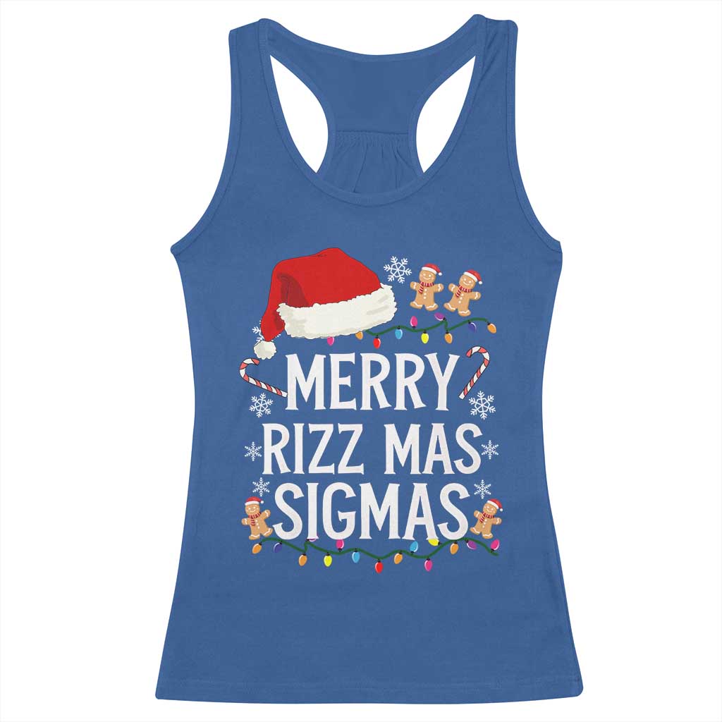 Funny Santa Rizz Christmas Racerback Tank Top Merry Rizzmas Sigmas