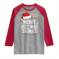 Funny Santa Rizz Christmas Raglan Shirt Merry Rizzmas Sigmas