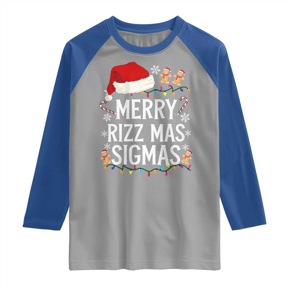 Funny Santa Rizz Christmas Raglan Shirt Merry Rizzmas Sigmas
