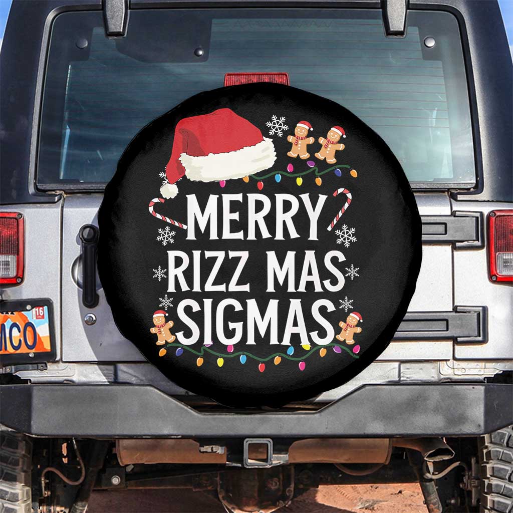 Funny Santa Rizz Christmas Spare Tire Cover Merry Rizzmas Sigmas