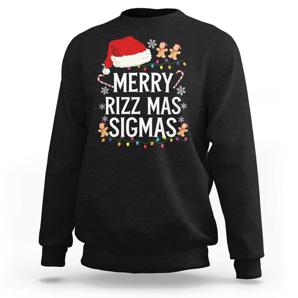 Funny Santa Rizz Christmas Sweatshirt Merry Rizzmas Sigmas - Wonder Print Shop