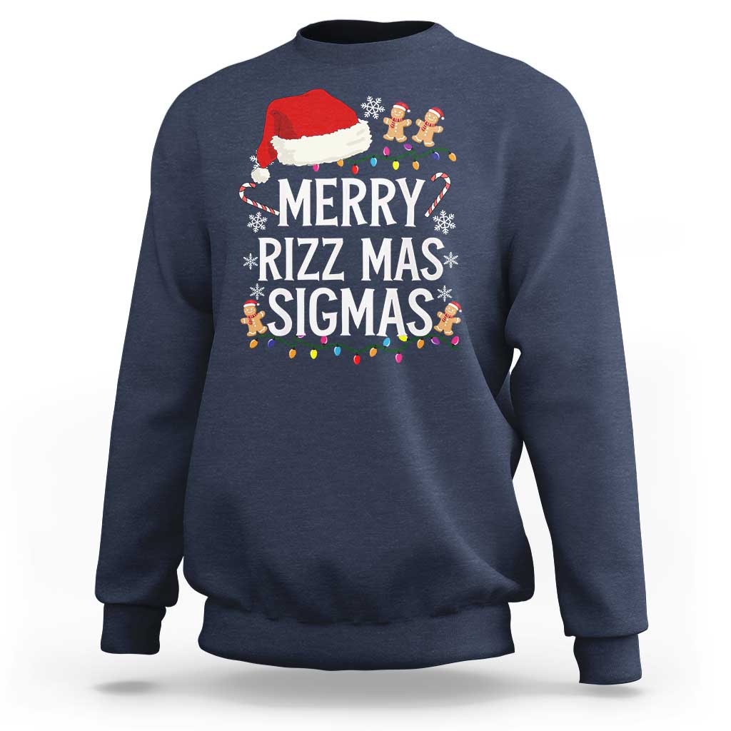 Funny Santa Rizz Christmas Sweatshirt Merry Rizzmas Sigmas - Wonder Print Shop