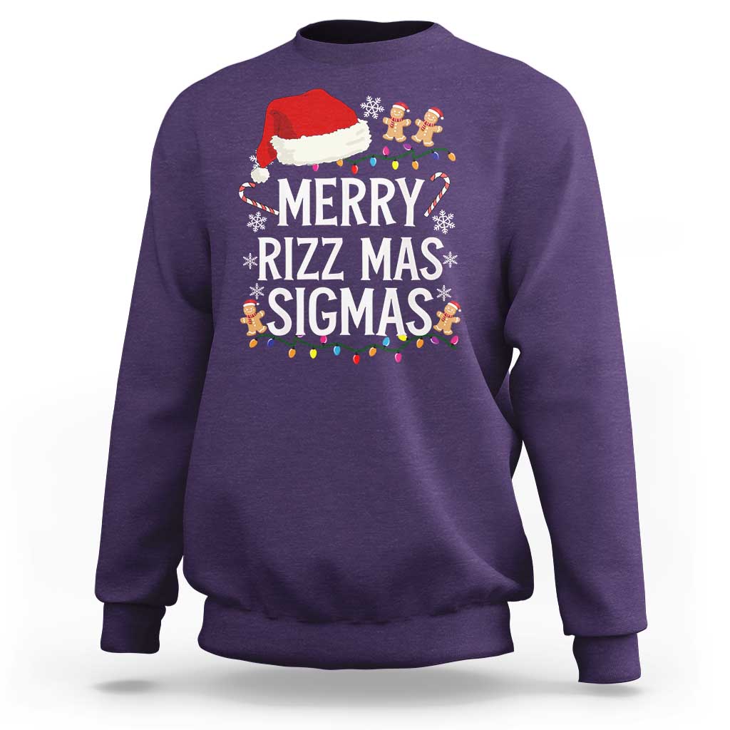 Funny Santa Rizz Christmas Sweatshirt Merry Rizzmas Sigmas - Wonder Print Shop