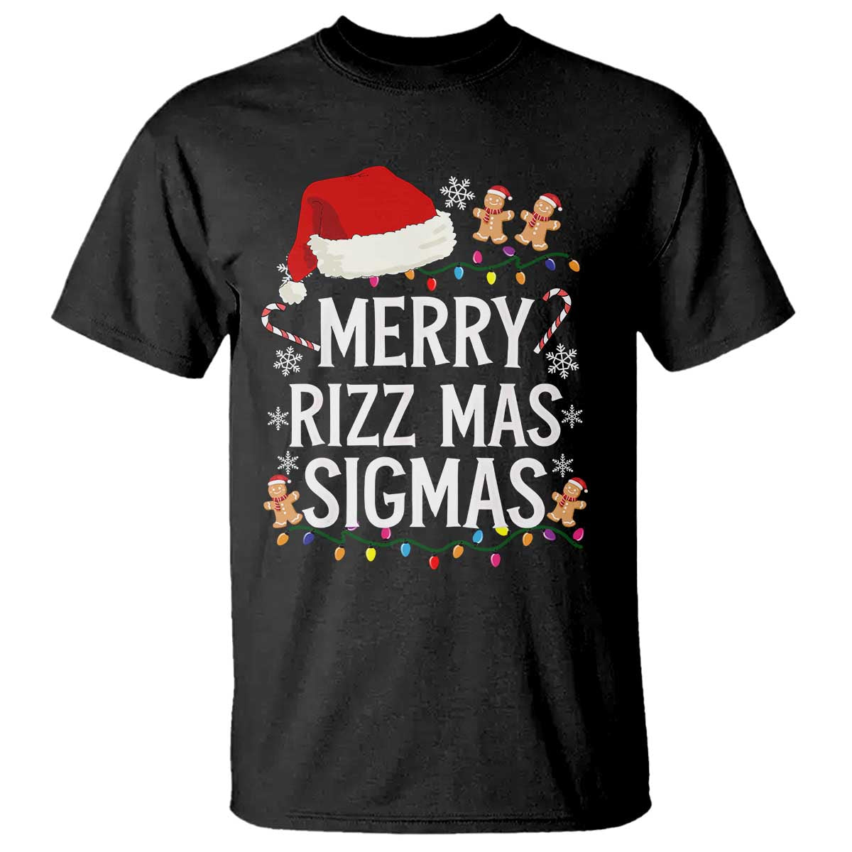 Funny Santa Rizz Christmas T Shirt Merry Rizzmas Sigmas - Wonder Print Shop
