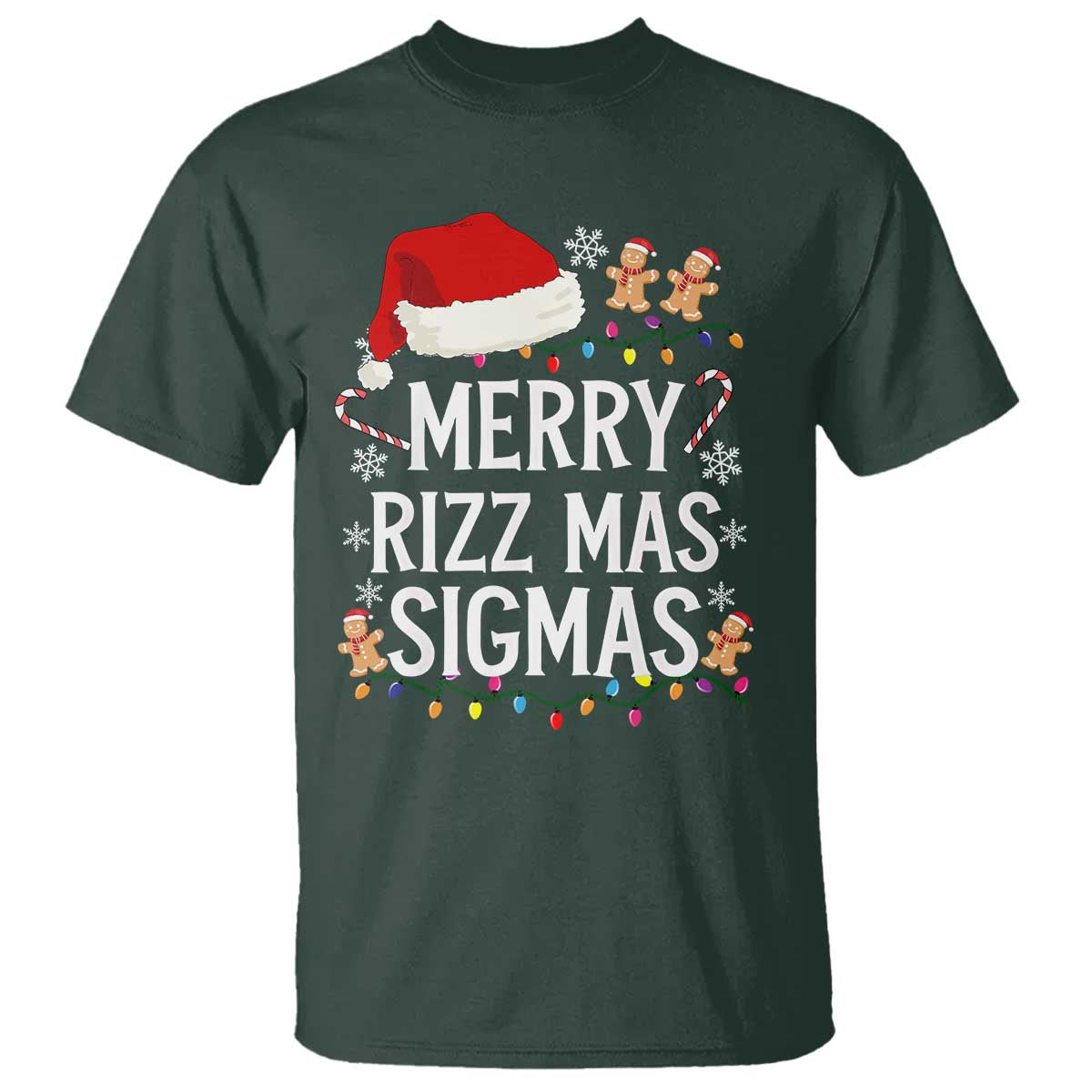Funny Santa Rizz Christmas T Shirt Merry Rizzmas Sigmas - Wonder Print Shop