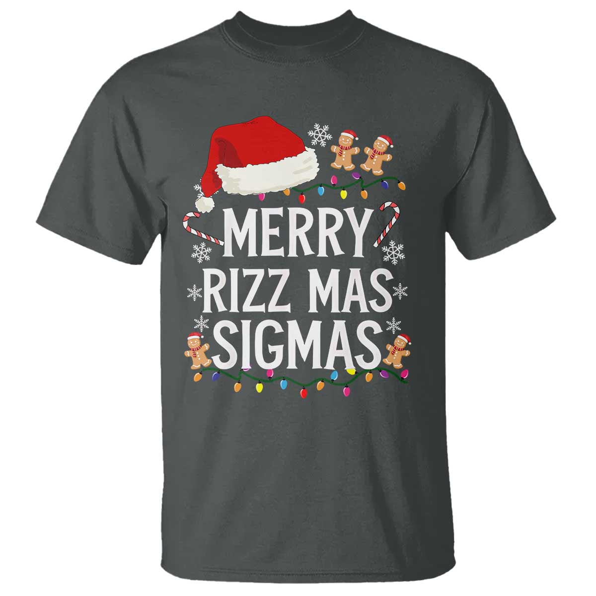 Funny Santa Rizz Christmas T Shirt Merry Rizzmas Sigmas - Wonder Print Shop