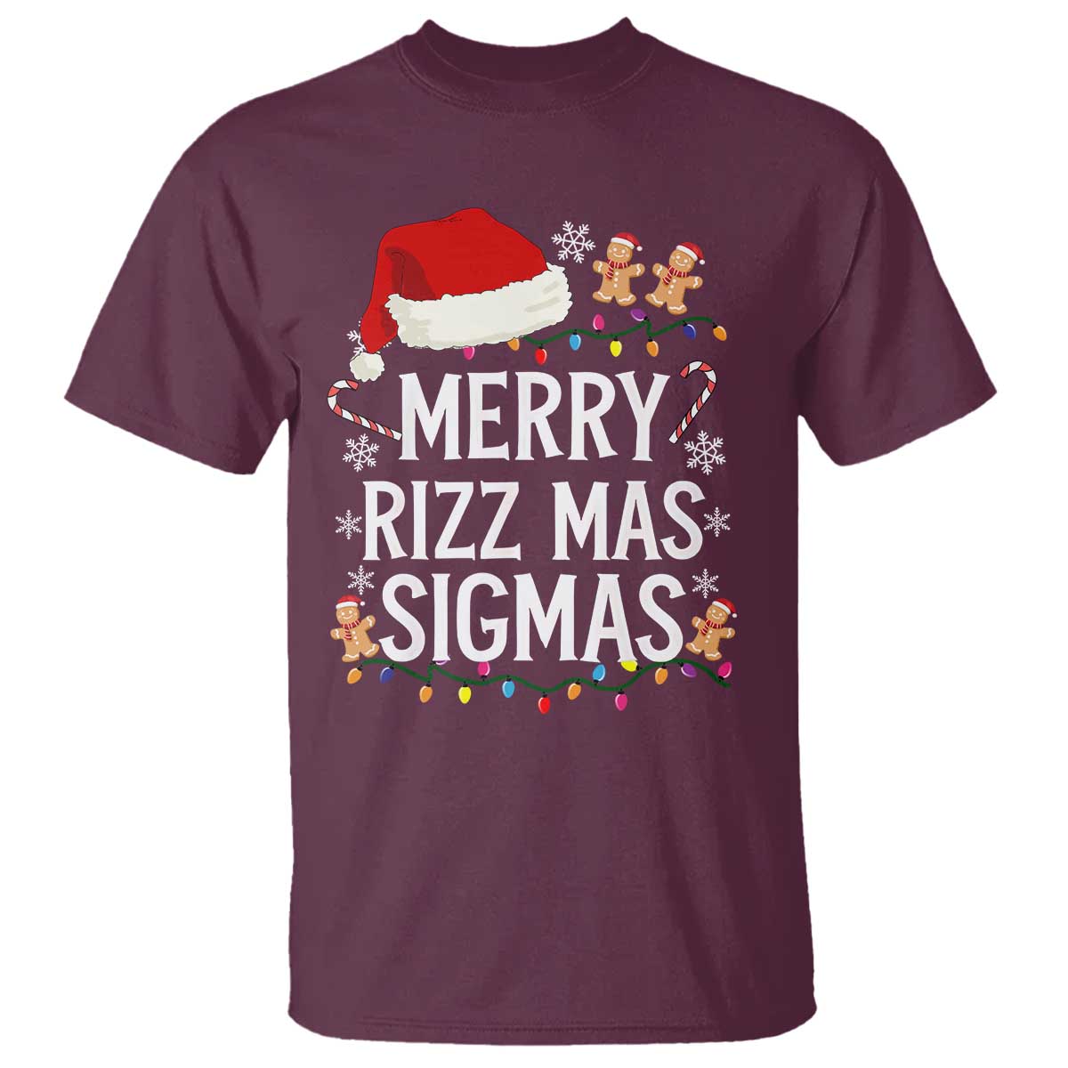 Funny Santa Rizz Christmas T Shirt Merry Rizzmas Sigmas - Wonder Print Shop