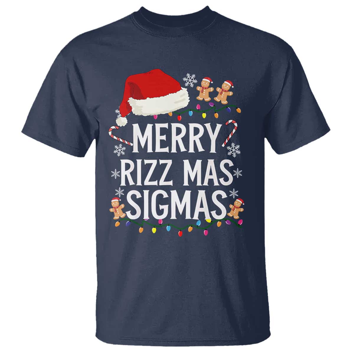 Funny Santa Rizz Christmas T Shirt Merry Rizzmas Sigmas - Wonder Print Shop