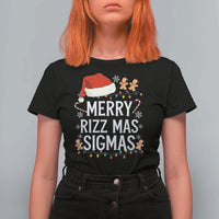 Funny Santa Rizz Christmas T Shirt For Women Merry Rizzmas Sigmas - Wonder Print Shop