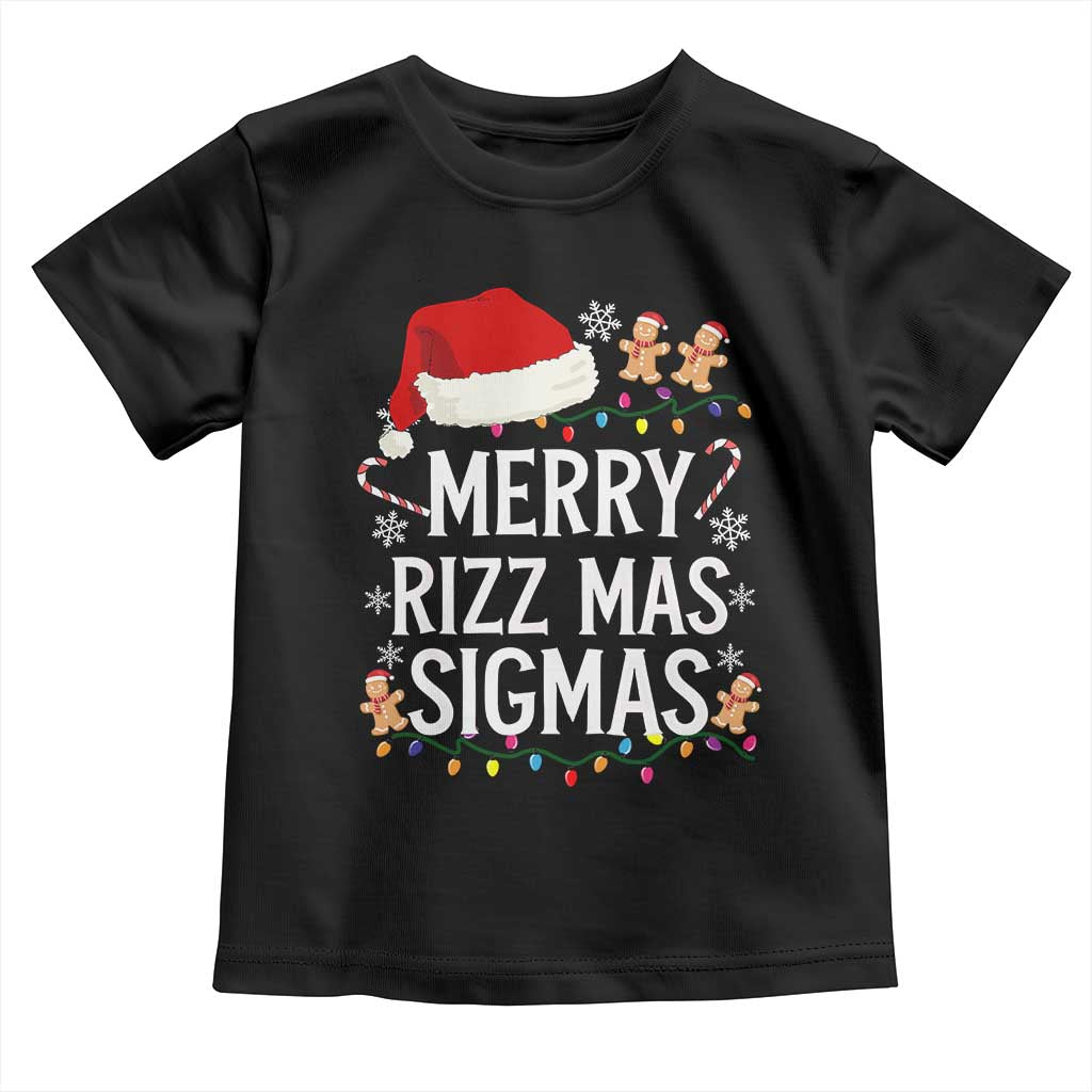 Funny Santa Rizz Christmas Toddler T Shirt Merry Rizzmas Sigmas