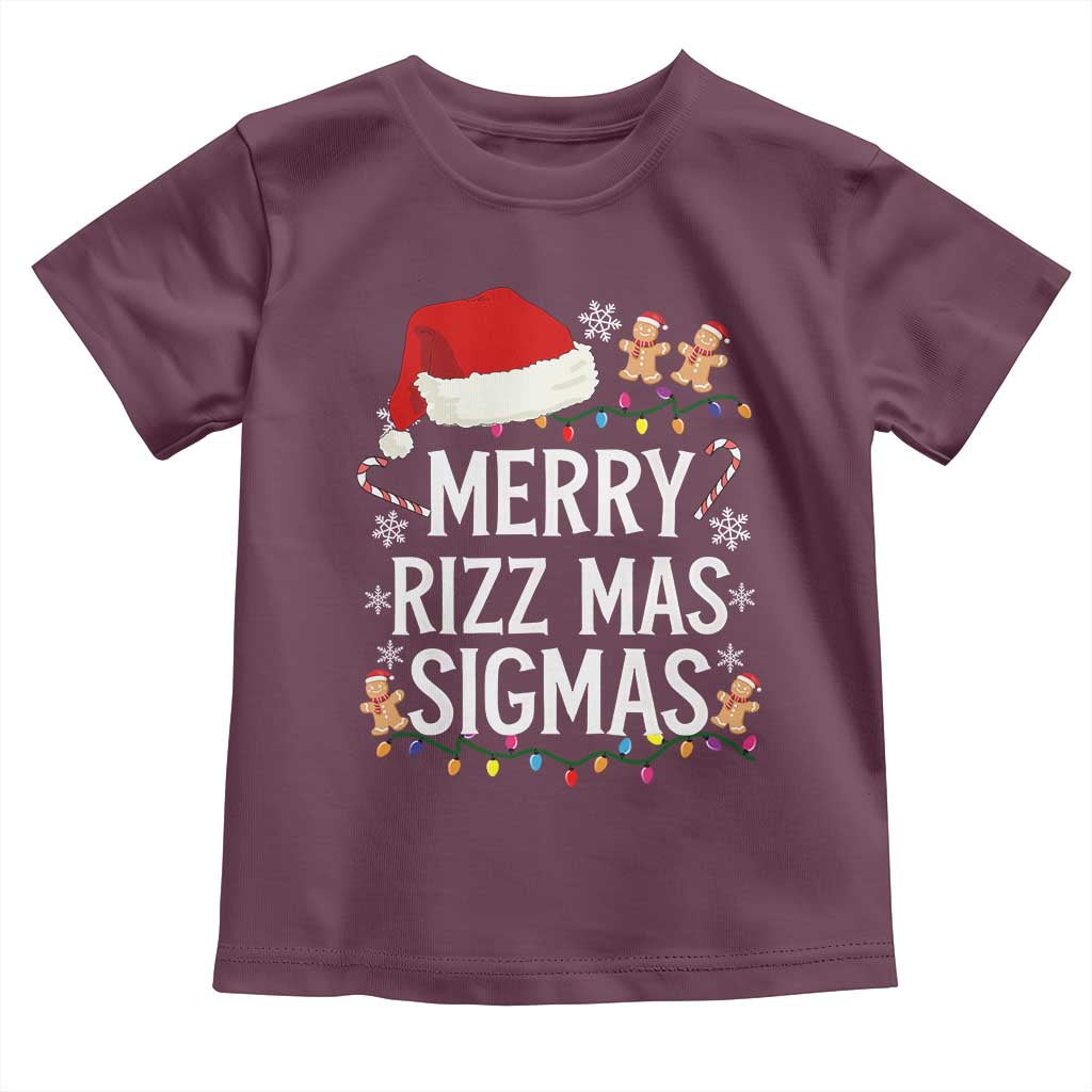 Funny Santa Rizz Christmas Toddler T Shirt Merry Rizzmas Sigmas