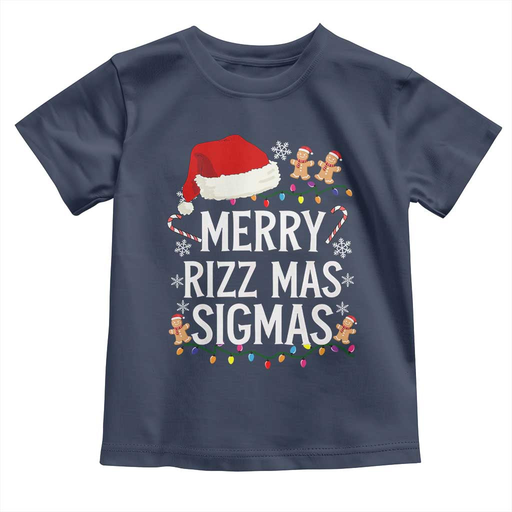 Funny Santa Rizz Christmas Toddler T Shirt Merry Rizzmas Sigmas