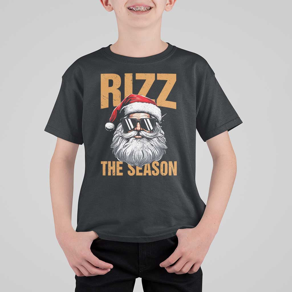 Funny Santa Rizz Christmas T Shirt For Kid Rizz The Season - Wonder Print Shop