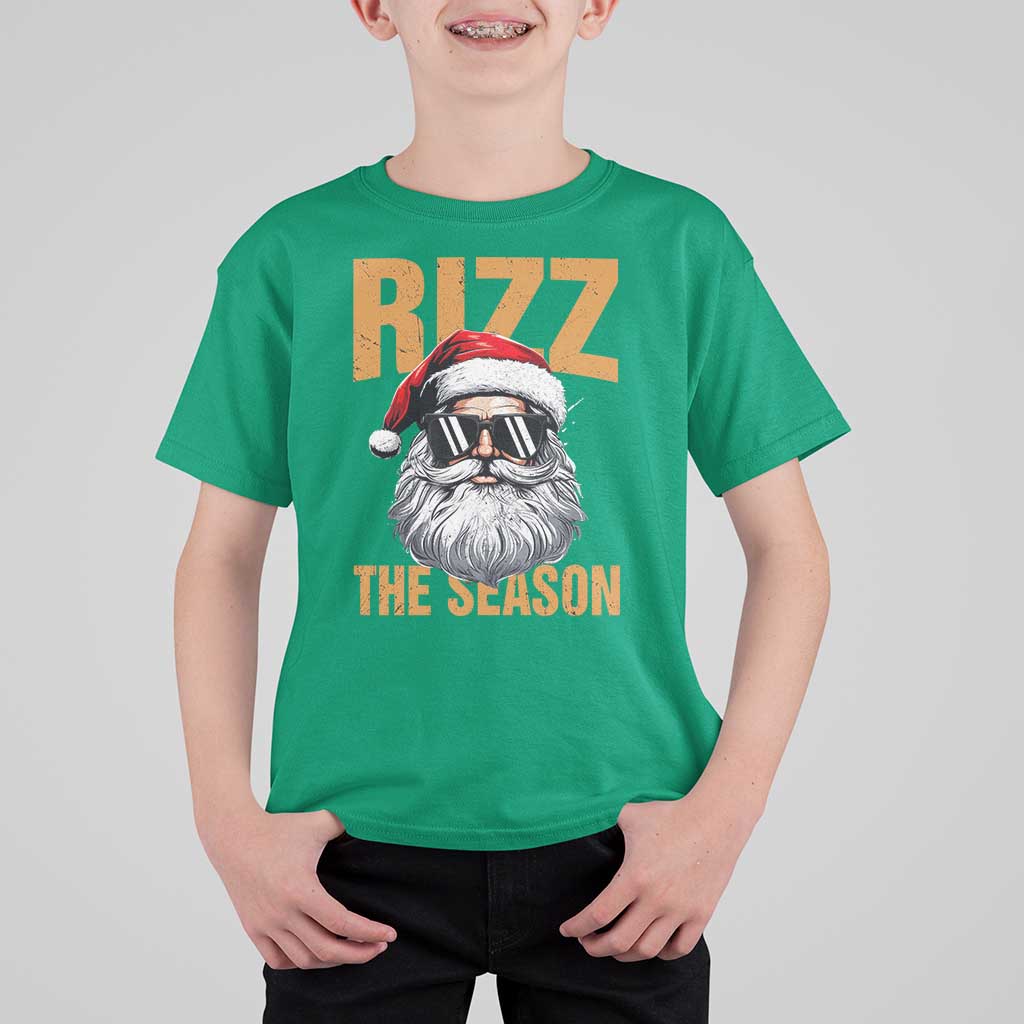 Funny Santa Rizz Christmas T Shirt For Kid Rizz The Season - Wonder Print Shop