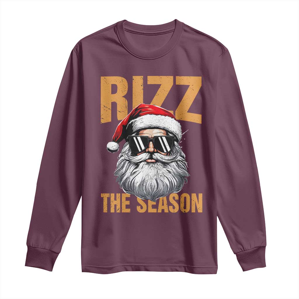 Funny Santa Rizz Christmas Long Sleeve Shirt Rizz The Season