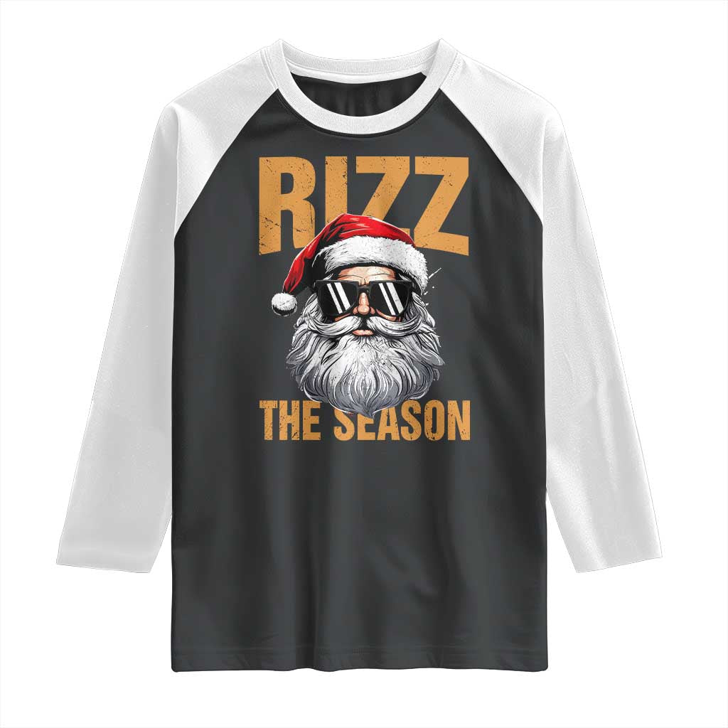 Funny Santa Rizz Christmas Raglan Shirt Rizz The Season
