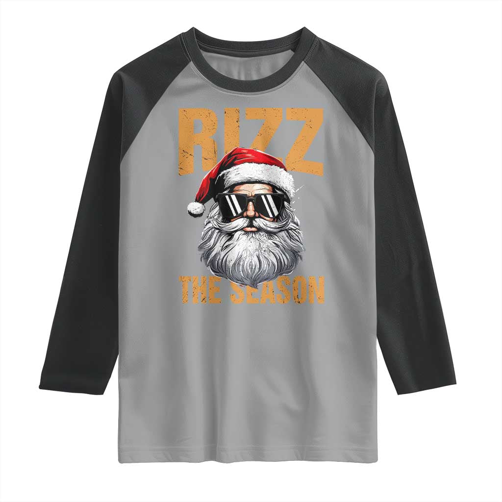 Funny Santa Rizz Christmas Raglan Shirt Rizz The Season