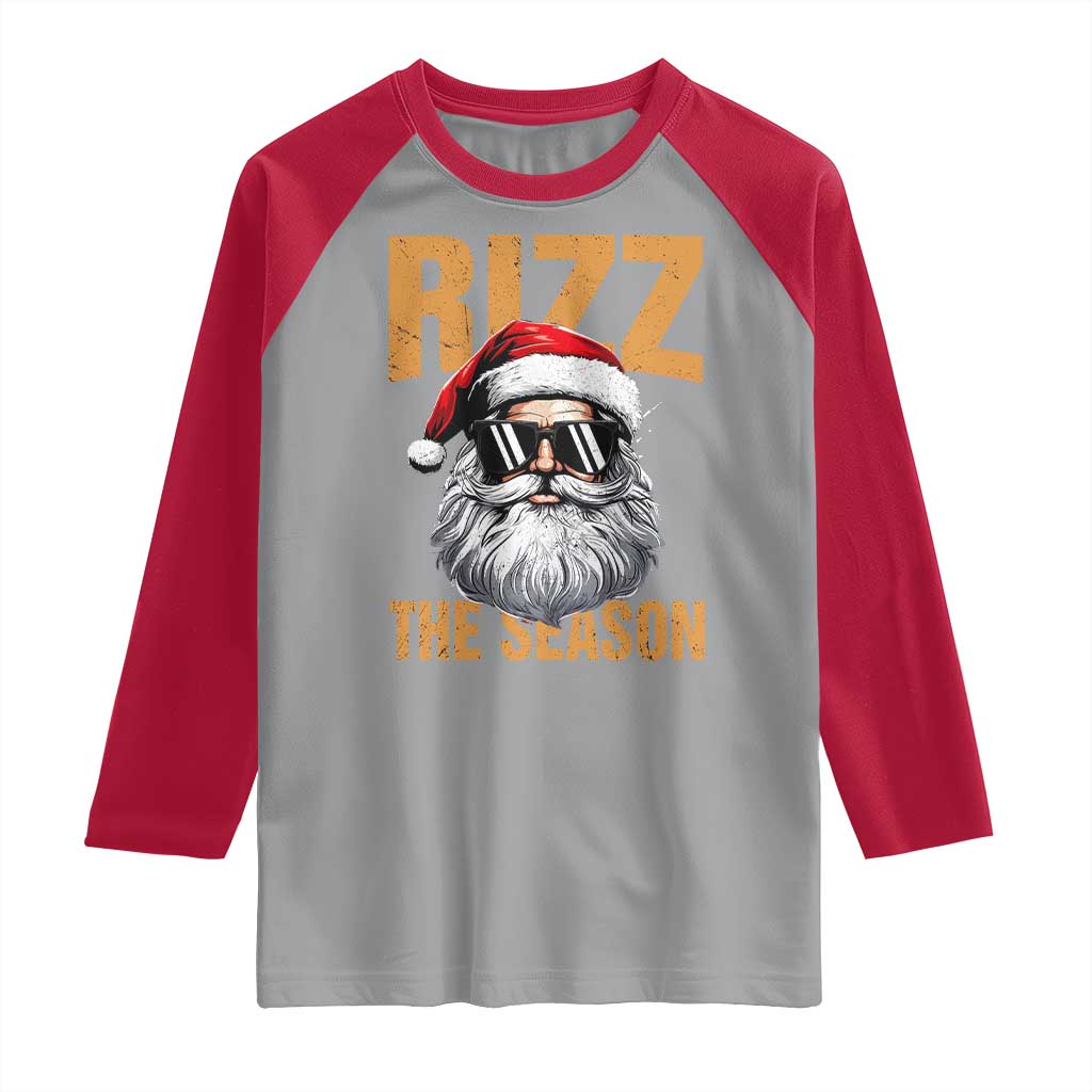 Funny Santa Rizz Christmas Raglan Shirt Rizz The Season