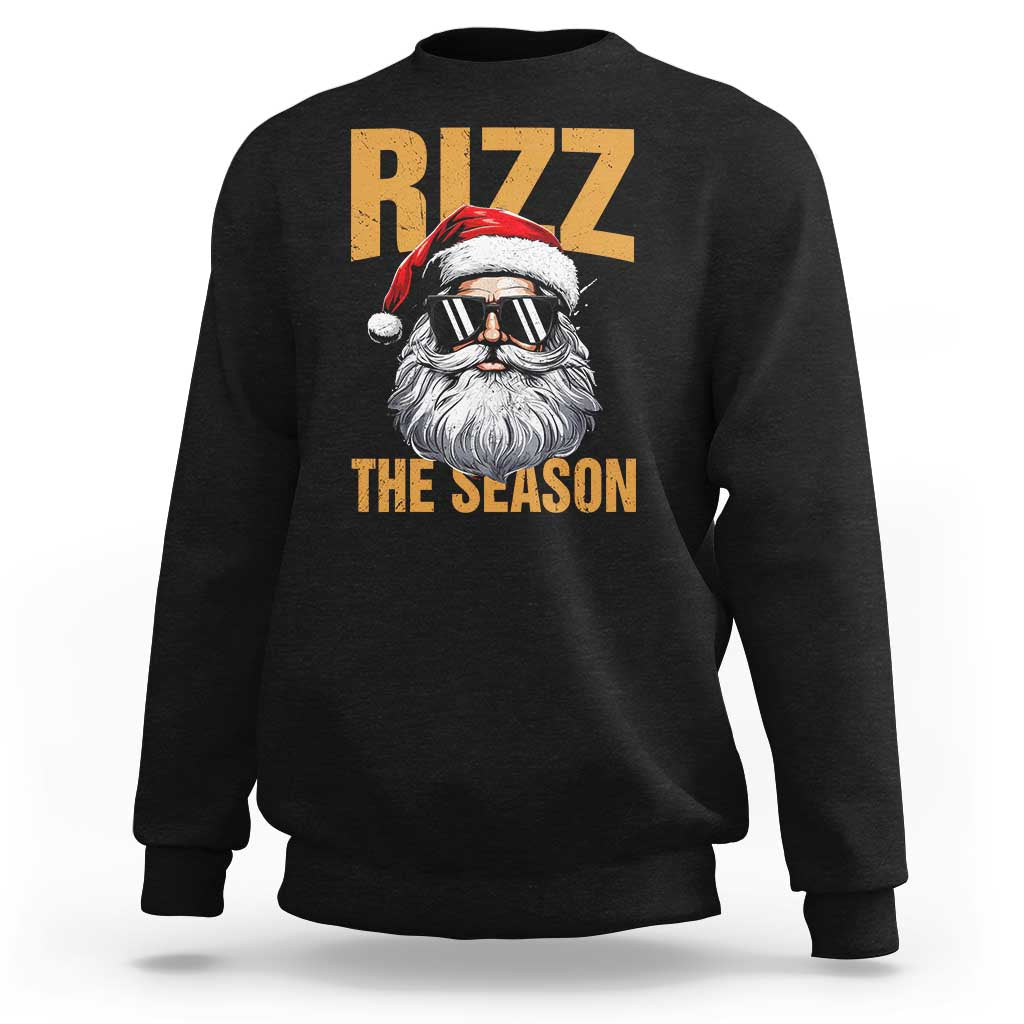 Funny Santa Rizz Christmas Sweatshirt Rizz The Season - Wonder Print Shop