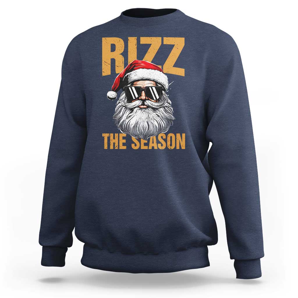 Funny Santa Rizz Christmas Sweatshirt Rizz The Season - Wonder Print Shop