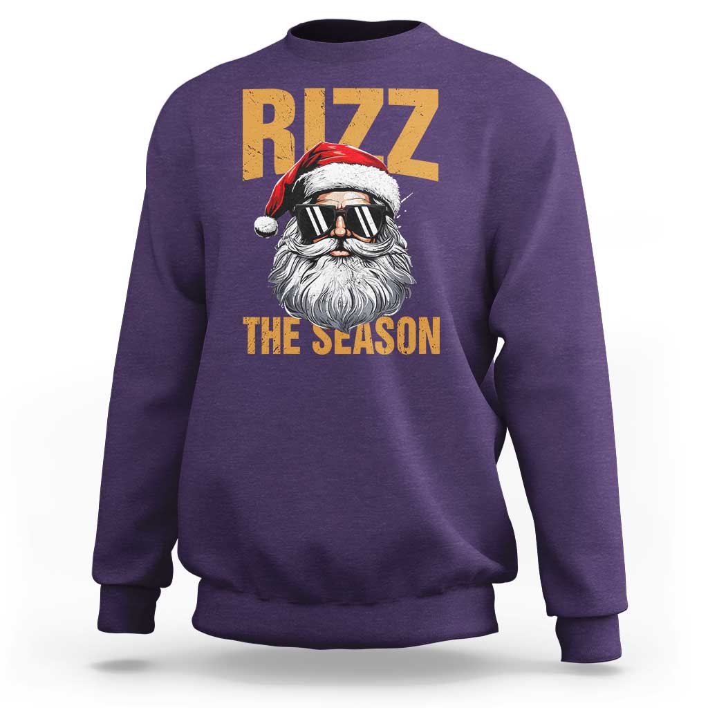 Funny Santa Rizz Christmas Sweatshirt Rizz The Season - Wonder Print Shop