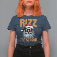 Funny Santa Rizz Christmas T Shirt For Women Rizz The Season - Wonder Print Shop
