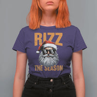 Funny Santa Rizz Christmas T Shirt For Women Rizz The Season - Wonder Print Shop