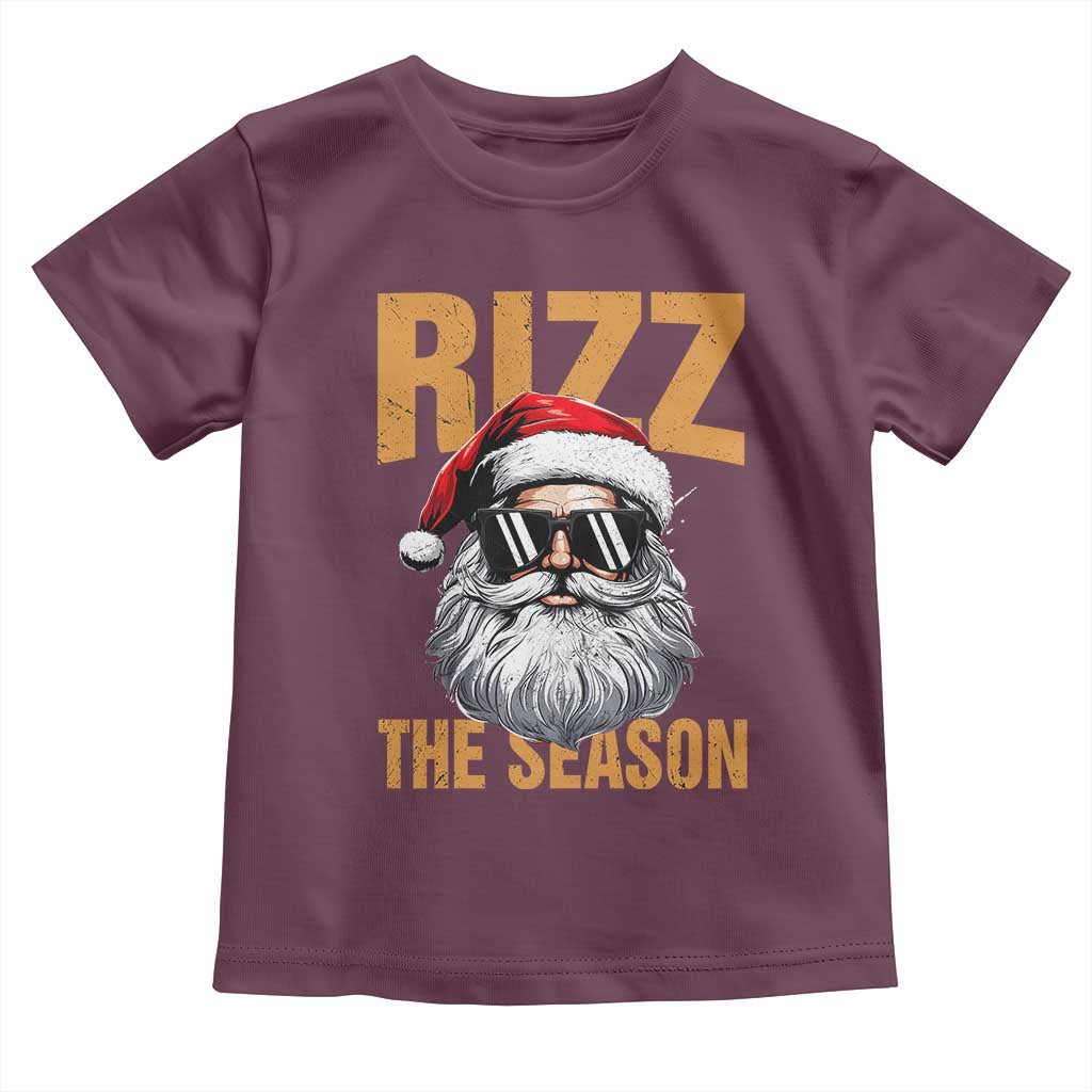 Funny Santa Rizz Christmas Toddler T Shirt Rizz The Season