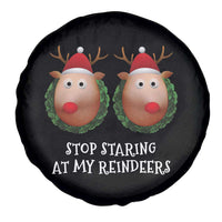 Funny Christmas Chest Joke Spare Tire Cover Stop Staring At My Reindeers Merry Titmas Boobs
