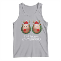 Funny Christmas Chest Joke Tank Top Stop Staring At My Reindeers Merry Titmas Boobs