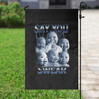 Funny Tuff Baby Meme Garden Flag Say You Swear Viral AI Niche Baby Holding Back Laugh - Wonder Print Shop