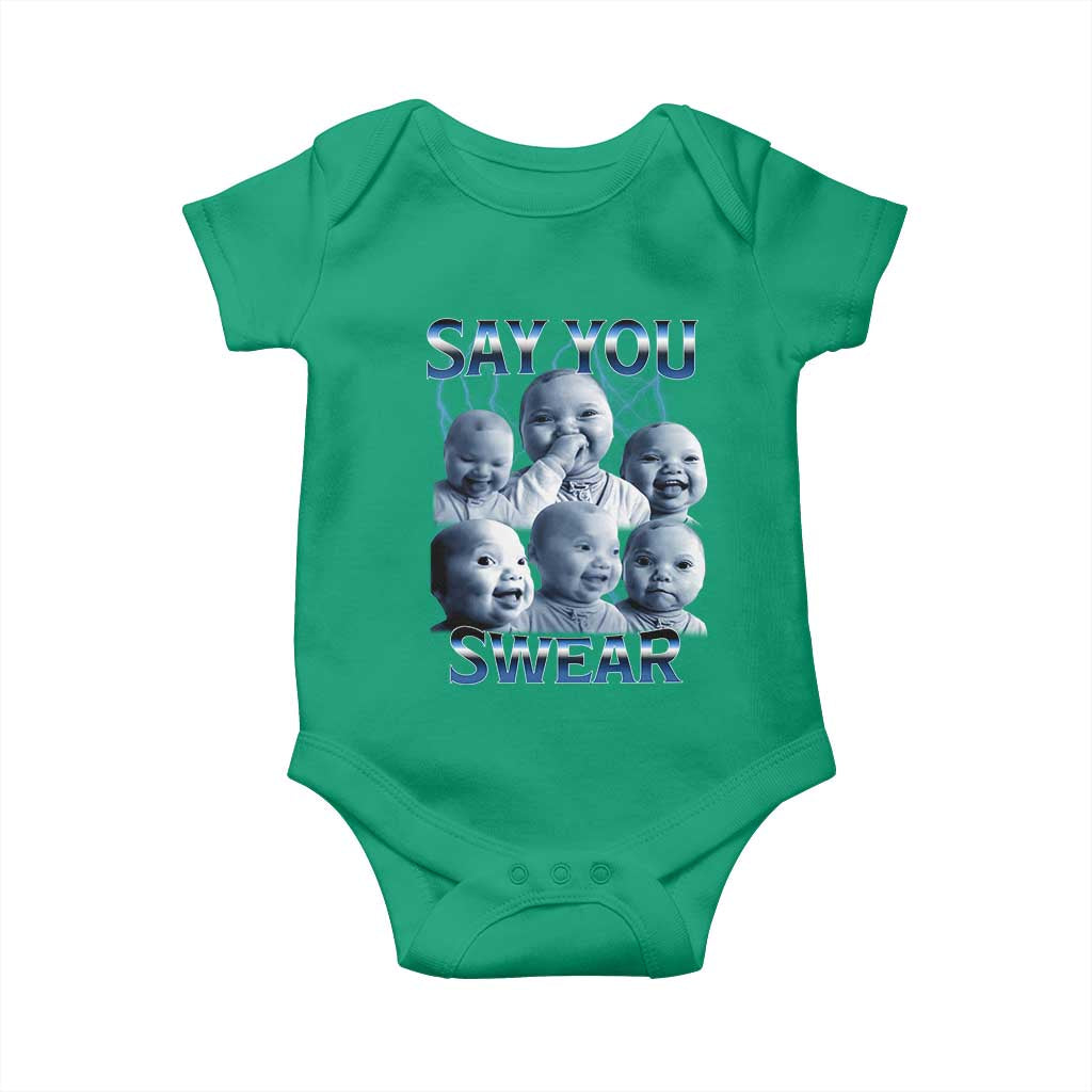 Funny Tuff Baby Meme Baby Onesie Say You Swear Viral AI Niche Baby Holding Back Laugh - Wonder Print Shop