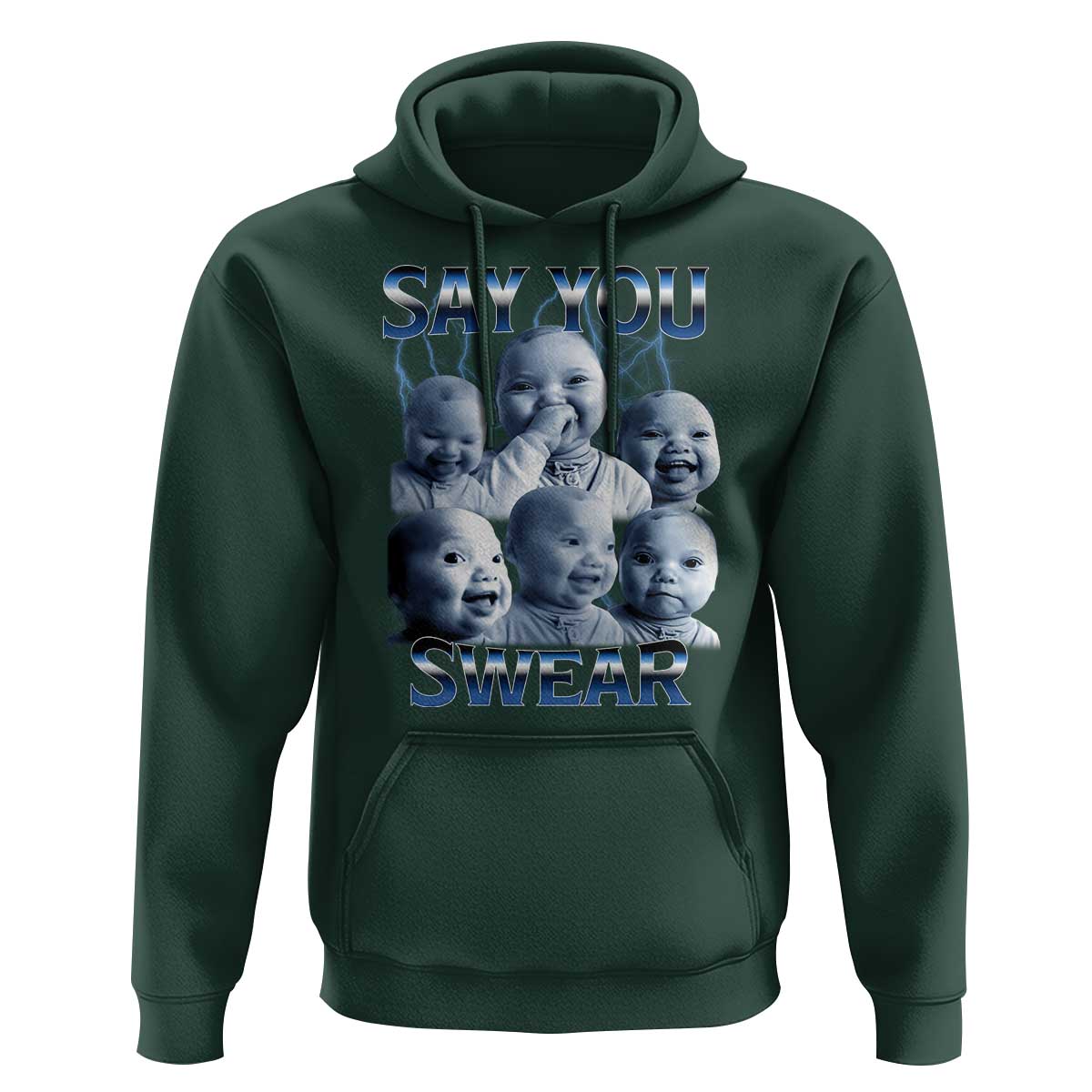Funny Tuff Baby Meme Hoodie Say You Swear Viral AI Niche Baby Holding Back Laugh - Wonder Print Shop