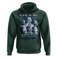 Funny Tuff Baby Meme Hoodie Say You Swear Viral AI Niche Baby Holding Back Laugh - Wonder Print Shop
