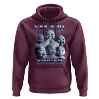 Funny Tuff Baby Meme Hoodie Say You Swear Viral AI Niche Baby Holding Back Laugh - Wonder Print Shop