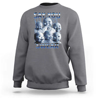 Funny Tuff Baby Meme Sweatshirt Say You Swear Viral AI Niche Baby Holding Back Laugh - Wonder Print Shop