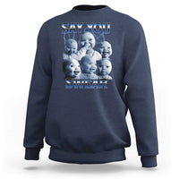 Funny Tuff Baby Meme Sweatshirt Say You Swear Viral AI Niche Baby Holding Back Laugh - Wonder Print Shop