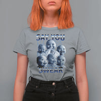 Funny Tuff Baby Meme T Shirt For Women Say You Swear Viral AI Niche Baby Holding Back Laugh - Wonder Print Shop