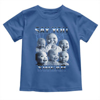 Funny Tuff Baby Meme Toddler T Shirt Say You Swear Viral AI Niche Baby Holding Back Laugh - Wonder Print Shop