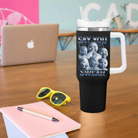Funny Tuff Baby Meme Tumbler With Handle Say You Swear Viral AI Niche Baby Holding Back Laugh - Wonder Print Shop