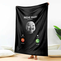 Funny Tuff Baby Meme Throw Blanket Tell ‘Em Son AI Niche Baby Motion Holding Laugh - Wonder Print Shop