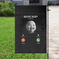 Funny Tuff Baby Meme Garden Flag Tell ‘Em Son AI Niche Baby Motion Holding Laugh - Wonder Print Shop