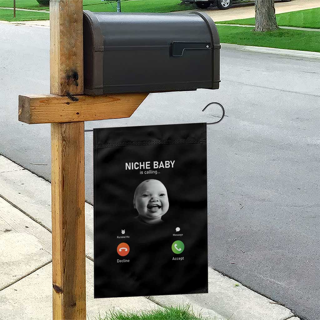 Funny Tuff Baby Meme Garden Flag Tell ‘Em Son AI Niche Baby Motion Holding Laugh - Wonder Print Shop