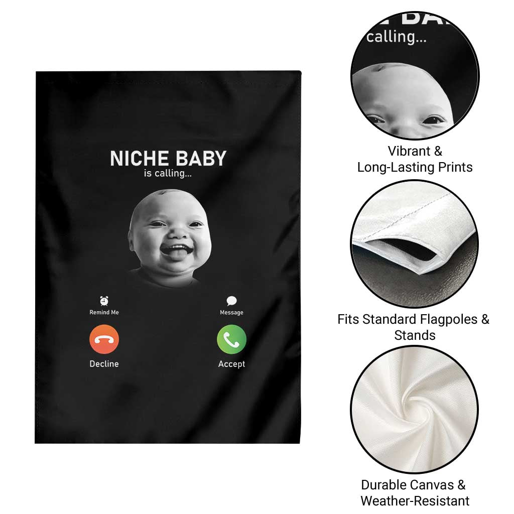 Funny Tuff Baby Meme Garden Flag Tell ‘Em Son AI Niche Baby Motion Holding Laugh - Wonder Print Shop