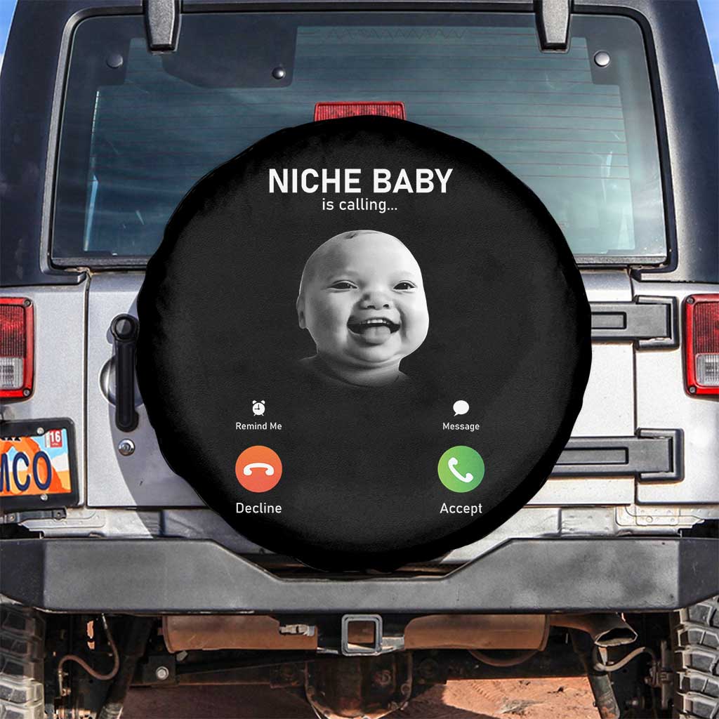 Funny Tuff Baby Meme Spare Tire Cover Tell ‘Em Son AI Niche Baby Motion Holding Laugh - Wonder Print Shop