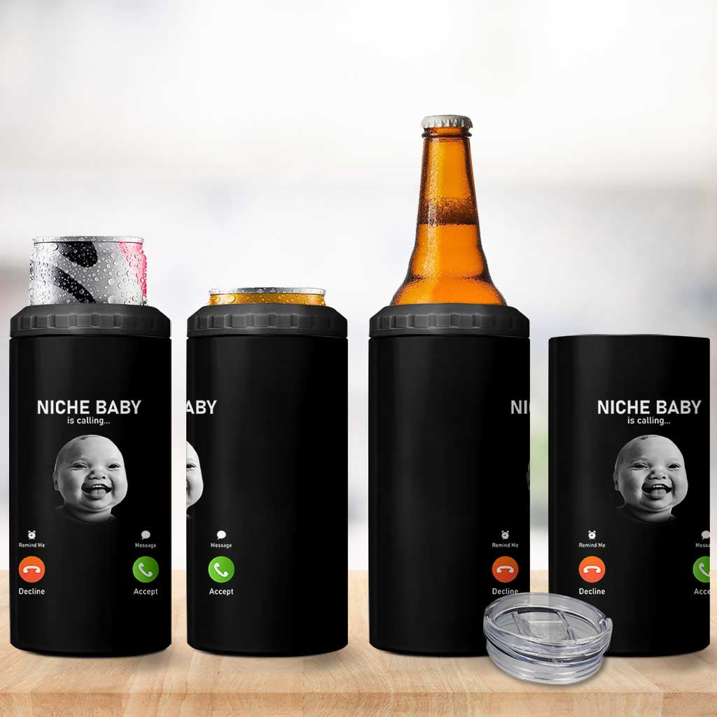 Funny Tuff Baby Meme 4 in 1 Can Cooler Tumbler Tell ‘Em Son AI Niche Baby Motion Holding Laugh - Wonder Print Shop